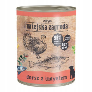Wiejska Zagroda Karma Dla Psa Dorsz Indyk 800g
