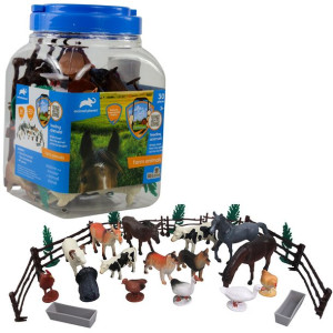 Duży zestaw figurek wiejskich farma Animal Planet 30 elementów