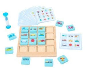 Puzzle drewniane gra planszowa memory owoce i kszt