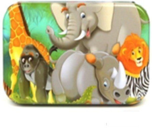 Puzzle drewniane bajkowe w puszce słoń 60el