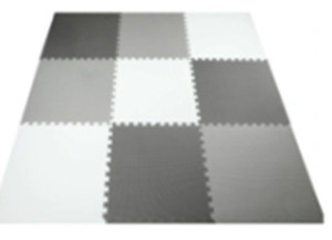 Puzzle piankowe mata 9el. czarno-szaro-białe 180x180cm