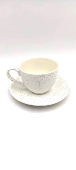 Filiżanka i spodek Rustic 240 ml z porcelany New Bone wz. WHITE