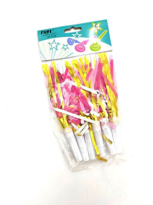 LGP Gwizdki papierowe Gold and pink 6szt.