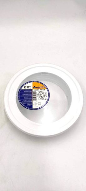 Kołnierz przyścienny met.biały fi125 / RM125