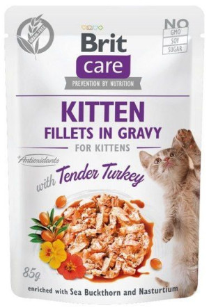Brit Care Cat Fillets In Gravy Kitten Tender Turkey 85g