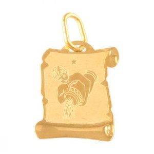 Złota Zawieszka Znaki Zodiaku Wodnik Biżuteria 585