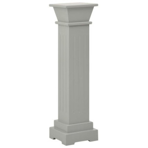 Klasyczny kwietnik w kształcie kolumny, szary, 17x17x66 cm, MDF