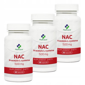 NAC N-acetylocysteina L-cysteina 500mg 180 kapsułek