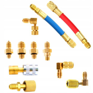 Adaptery + Wężyki Do Klimatyzacji Zestaw R12 R134a