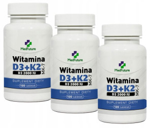 WITAMINA D3 +K2 MK-7 100 mcg 3 opakowania  360 tabletek