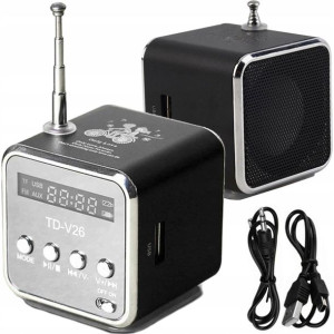 Mini Radio Fm Przenośne Głośnik Bluetooth Bezprzewodowy Led