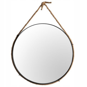 Okrągłe Lustro 60 Cm Loft Rama Modne Cienkie Lina