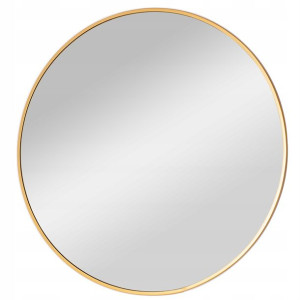 Okrągłe Lustro 70 Cm Loft Rama Modne Cienkie Gold