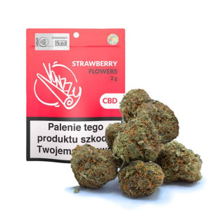 Susz konopny CBD Vonzzy Flowers STRAWBERRY do 7% cbd 2 g