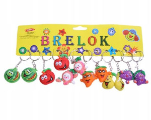 Owoce Gumowy Brelok Do Kluczy Zawieszka 12szt