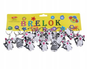 Kot Gumowy Brelok Do Kluczy Zawieszka Kotek 12szt