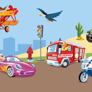 Naklejki na ścianę do pokoju dziecięcego Auto-moto - Samochody