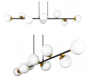 Lampa Wisząca Sufitowa Żyrandol Czarna Kule 8 Led 60 W
