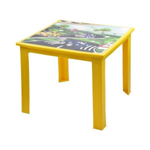 Stolik dziecięcy z motywem aut 50x50x40 cm Fiore żółty