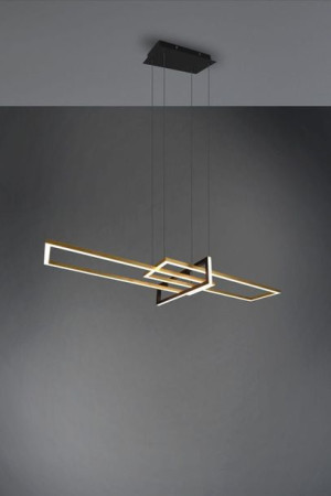 Salinas LED lampa wisząca 3-punktowa mosiądz/czarna Trio