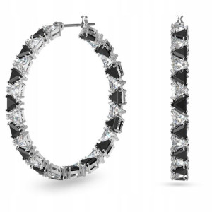 SWAROVSKI - Kolczyki Millenia Hoop Black/White RHS