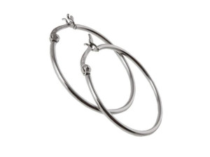 Srebrne Kolczyki Gładkie Koła Kółka Circle 3cm