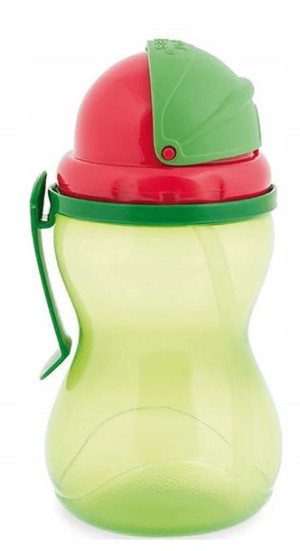 Canpol Bidon ze Słomką Silikonową 370ml - Zielony