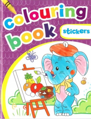 Colouring book z naklejkami. Fioletowa praca zbiorowa