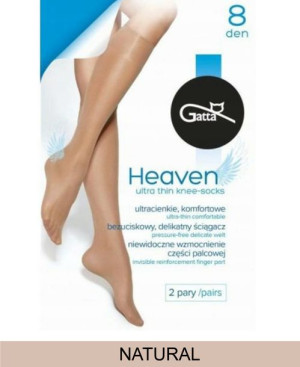 GATTA HEAVEN Podkolanówki damskie 8 DEN  wz.00/UNI/Natural