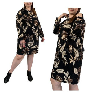 Sukienka z Kapturem Wzorzysta I Plus Size WAWA UNI