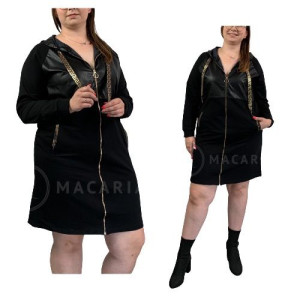 Sukienka na Zamek Eko Skóra Plus Size WAWA UNI