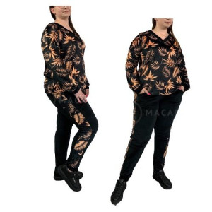 Komplet Dresowy Welurowy Plus Size WAWA Palmy 48/4XL