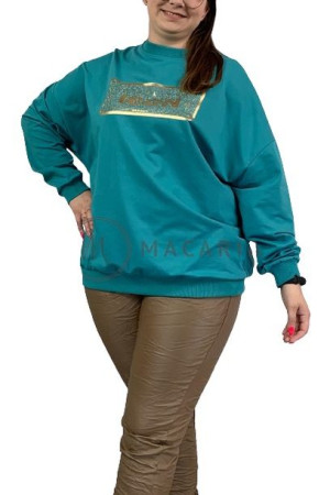 Bluza Oversize ze Ściągaczami Plus Size ICON Morska UNI