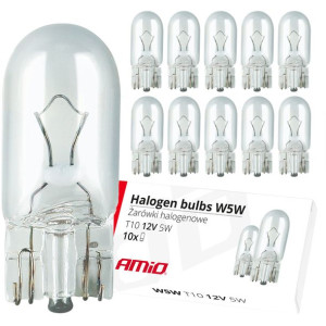 10x Żarówka Żarówki T10 W5w 12 Halogeny Halogenowe