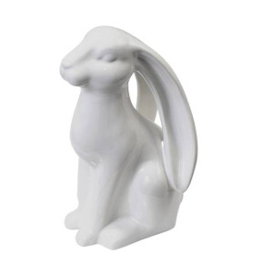 Figurka dekoracyjna - Porcelanowy zając wielkanocny biały