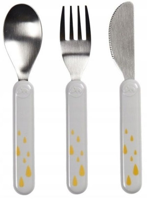 Done By Deer Sztućce 3 Szt Grey/Gold