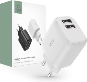 Ładowarka sieciowa Tech-Protect C12W 2-port Network Charger 2.4A White