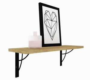 Półka Loft Rustykal Industrial Podpórka Neo Dąb Craft Złoty 60cm