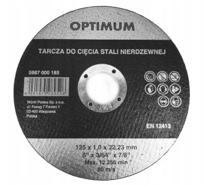 25 Tarcza do cięcia stali Wurth 125x22,2 mm