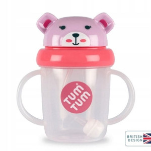 Tum Tum Weany Kubek Z Rurką I Ciężarkiem Miś Pink