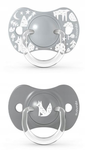 Suavinex Smoczki Fox 6-18 M Szary 2 Szt.
