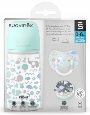 Suavinex Zestaw Memories Blu Butelk+Klips+Szmoczek
