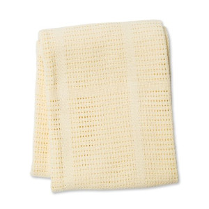 Lulujo Kocyk Bawełniany Tkany 100X80 Cm Yellow