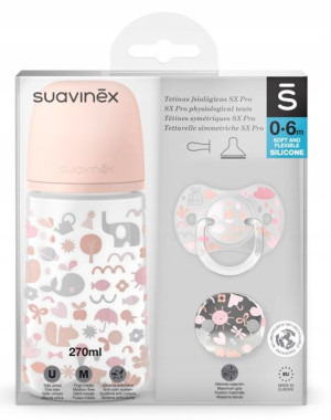 Suavinex Zestaw Memories Róż Butelk+Klips+Szmoczek