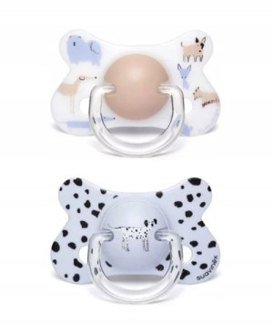 Suavinex Smoczek Fusion Fiz.18M+ Pieski Blue 2Szt