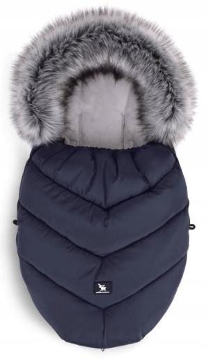 Cottonmoose Śpiworek Z Futerkiem Mini Moose Granat