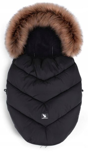 Cottonmoose Śpiworek Z Futerkiem Mini Moose Czarny