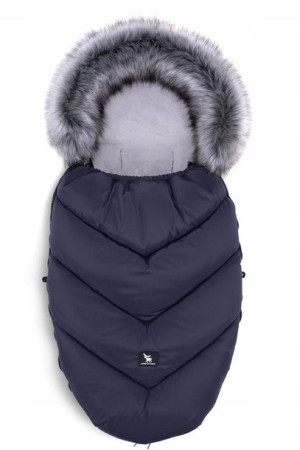 Cottonmoose Śpiworek Z Futerkiem Moose Granatowy