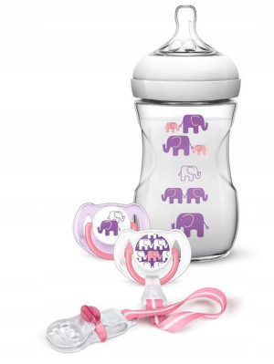 Avent Zestaw Butelka 260Ml 2Xsmoczki I Tasiemka 1+
