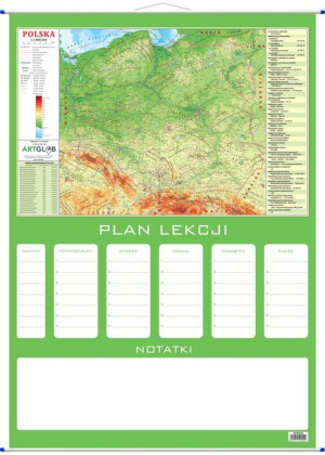 Plan Lekcji Polska Mapa Ścienna Fizyczna Artglob